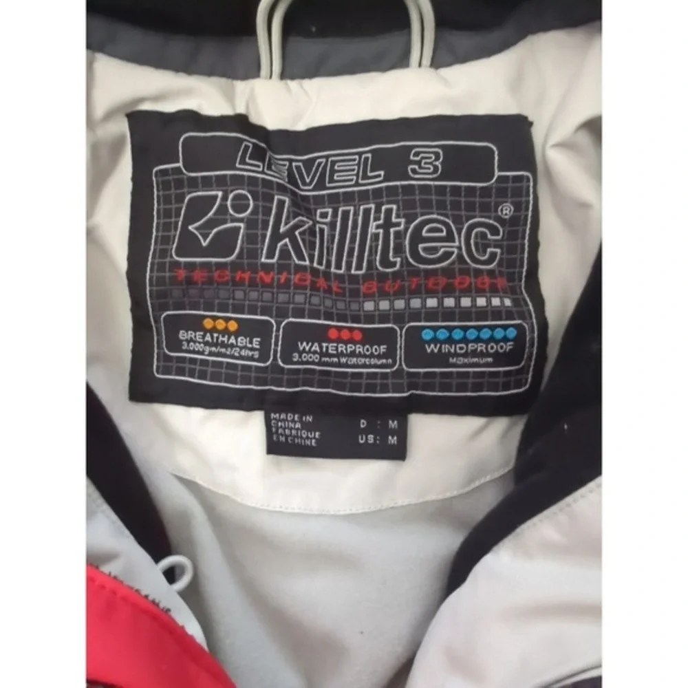 Killtec Red‎ Ski Snowboard Jacket 3000gm Lv 3 Wind/Waterproof Men's Sz M No Hood